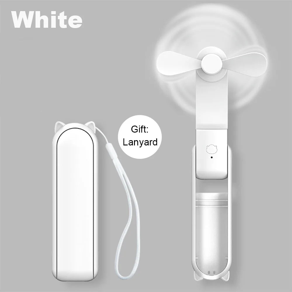 Stay Cool Anywhere with the 2000mAh USB Rechargeable Mini Handheld Fan - Your Perfect Travel Companion!
