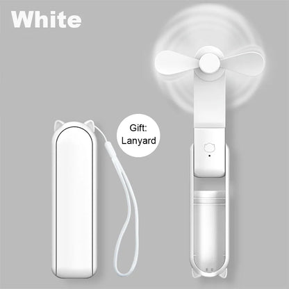 Stay Cool Anywhere with the 2000mAh USB Rechargeable Mini Handheld Fan - Your Perfect Travel Companion!
