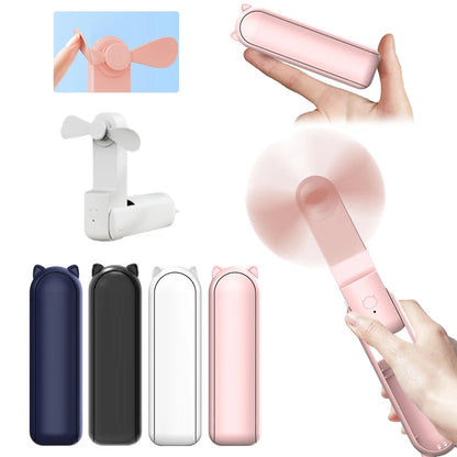 Stay Cool Anywhere with the 2000mAh USB Rechargeable Mini Handheld Fan - Your Perfect Travel Companion!