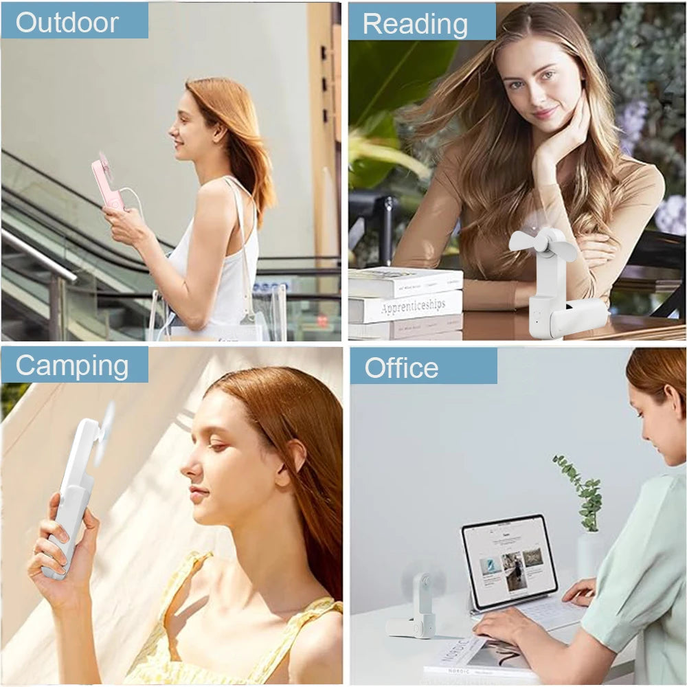 Stay Cool Anywhere with the 2000mAh USB Rechargeable Mini Handheld Fan - Your Perfect Travel Companion!