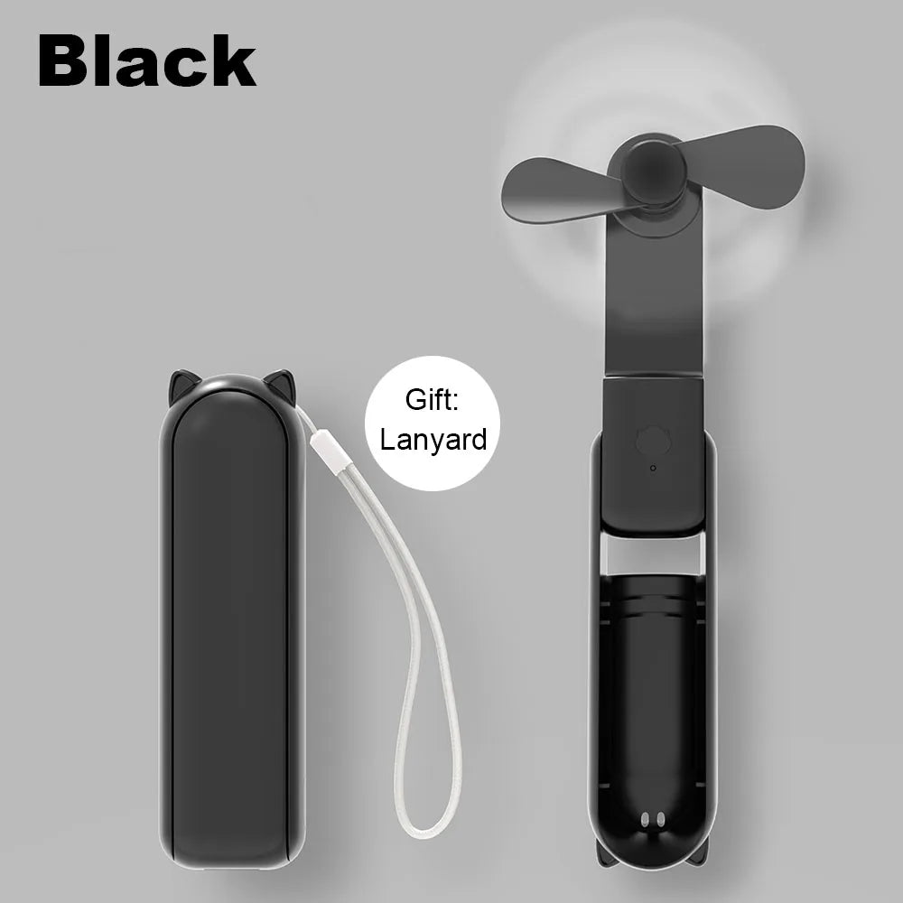 Stay Cool Anywhere with the 2000mAh USB Rechargeable Mini Handheld Fan - Your Perfect Travel Companion!
