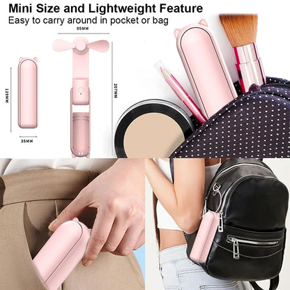 Stay Cool Anywhere with the 2000mAh USB Rechargeable Mini Handheld Fan - Your Perfect Travel Companion!